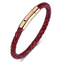 PU Leather Cord Bracelets, Stainless Steel, with PU Leather, fashion jewelry & for man, 6mm 