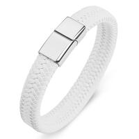 PU Leather Cord Bracelets, Stainless Steel, with PU Leather, fashion jewelry & for man 