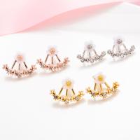 Resin Zinc Alloy Earring, with Crystal & Resin, plated, with zinc alloy earnut & fashion jewelry & for woman 31mm 