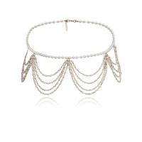 Zinklegierung Taillenkette, mit Kunststoff Perlen, goldfarben plattiert, Einstellbar & für Frau, 770mm, verkauft von Strang