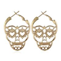 Zinc Alloy Leverback Earring, Skull, plated, Korean style & for woman 