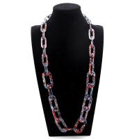 Feuille d'acétate collier de chandail, bijoux de mode & pour femme, multicolore, 900mm, Vendu par brin