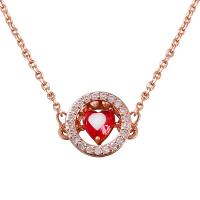 Rhinestone Zinc Alloy Jewelry Set, rose gold color plated & for woman & with rhinestone Approx 9 Inch 