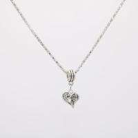 Zinc Alloy Necklace, Heart, silver color plated, Adjustable & for woman, silver color .5 Inch 