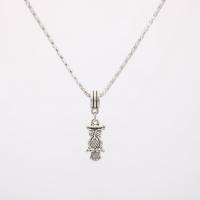 Ожерелье цинкового сплава , цинковый сплав, Сова, плакирован серебром, Женский, серебряный длина:16.5 дюймовый, продается Strand