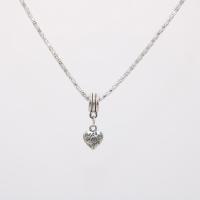 Ожерелье цинкового сплава , цинковый сплав, Сердце, плакирован серебром, Женский, серебряный длина:16.5 дюймовый, продается Strand