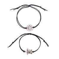 Zinc Alloy Bracelet Set, bracelet, plated, 2 pieces & Adjustable & for woman 290mm 