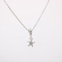 Ожерелье цинкового сплава , цинковый сплав, Морская звезда, плакирован серебром, Женский, серебряный длина:16.5 дюймовый, продается Strand