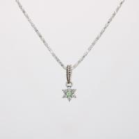 Rhinestone Zinc Alloy Necklace, with Rhinestone, Flower, silver color plated, for woman .5 Inch 
