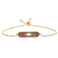 Cubic Zirconia Micro Pave Brass Bracelet, plated, adjustable & micro pave cubic zirconia & for woman .5 Inch 