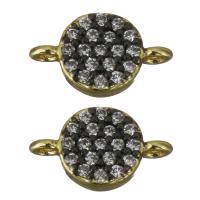 Cubic Zirconia Micro Pave Brass Connector, gold color plated, micro pave cubic zirconia & 1/1 loop Approx 1mm 
