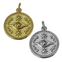 Brass Jewelry Pendants, Flat Round, plated, fashion jewelry & DIY Approx 3mm 