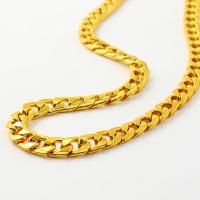 Zinc Alloy Necklace, gold color plated, curb chain & for man, nickel, lead & cadmium free, 60cmx12mm .6 Inch 
