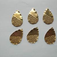 Brass Jewelry Pendants, Teardrop, original color Approx 0.5mm 