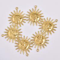 Brass Jewelry Pendants, Sun, original color Approx 1mm 