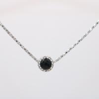 Rhinestone Zinc Alloy Necklace, with Acrylic, Round, silver color plated, for woman & with rhinestone 13mm .5 Inch 