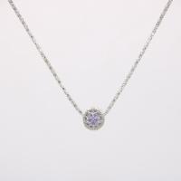 Rhinestone Zinc Alloy Necklace, with Rhinestone, Round, silver color plated, Korean style & for woman 12mm .5 Inch 