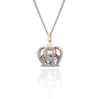 Zinc Alloy Sweater Chain Necklace, with Cubic Zirconia, Crown, plated, Korean style & for woman .5 Inch 