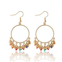 Fashion Fringe Earrings, Zinc Alloy, with Seedbead, plated, for woman, golden 