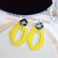 Acrylic Drop Earring, plated, fashion jewelry & for woman, yellow 