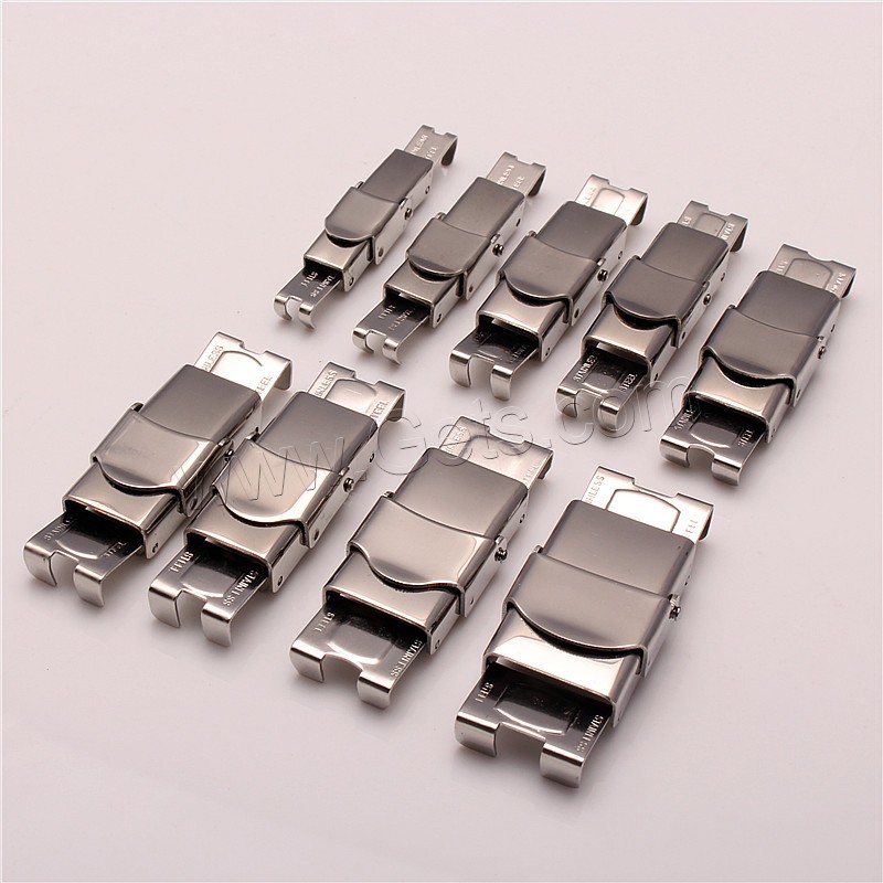 Stainless Steel Fold over Clasp, different size for choice, original color, 10PCs/Bag, Sold By Bag