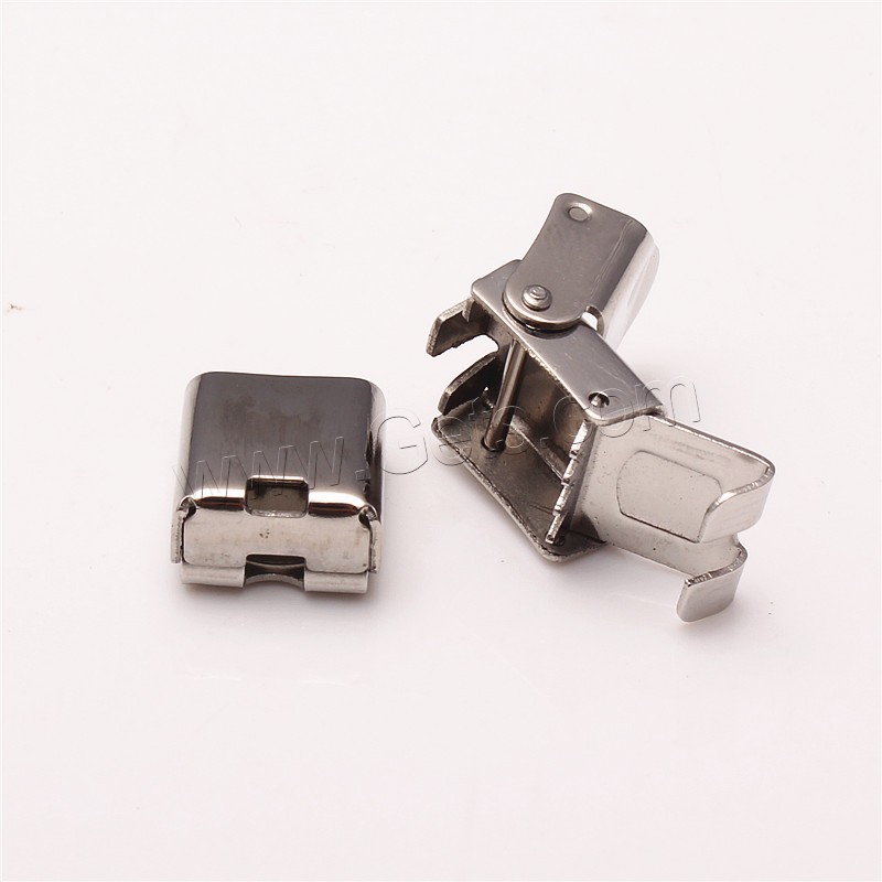Stainless Steel Fold over Clasp, different size for choice, original color, 10PCs/Bag, Sold By Bag