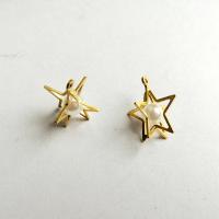 Brass Star Pendants, with ABS Plastic Pearl, hollow, original color Approx 1mm 