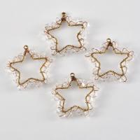 Brass Star Pendants, with Plastic, original color Approx 1mm 