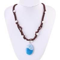 Resin Necklace, with PU Leather & Plastic Pearl, with 6cm extender chain, handmade, Unisex & luminated Approx 18.90 Inch 