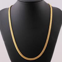 цинковый сплав Ожерелье, плакирован золотом, ювелирные изделия моды & Мужский, 5mm, длина:Приблизительно 20.08 дюймовый, продается Strand