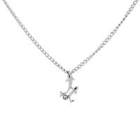 Rhinestone Zinc Alloy Necklace, with 5cm extender chain, Dolphin, silver color plated, twist oval chain & for woman & with rhinestone Approx 18.31 Inch 