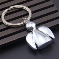 Zinc Alloy Key Clasp, with Iron, Angel, plated, cute & Unisex, silver color, 75mm 