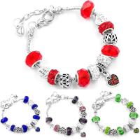 European Match Cristal Bracelets, alliage de zinc, avec cristal & strass, Placage, pour femme, plus de couleurs à choisir, 190mm, Vendu par brin