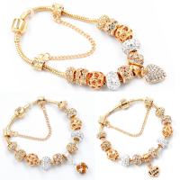 Zinc Alloy European Bracelets, plated & for woman & with rhinestone, 200mm 