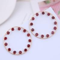 Zinc Alloy Rhinestone Stud Earring, stainless steel post pin, plated, fashion jewelry & for woman & with rhinestone 40mm 
