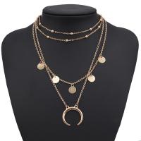 Zinc Alloy Necklace, plated, fashion jewelry & multilayer & for woman 