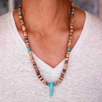 Coco Necklace, with turquoise, natural & for man mm 