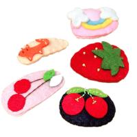 Children Hair Clip, Cloth, Girl & embroidered 60mm 