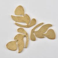 Brass Leaf Pendants, brushed, original color Approx 1mm 