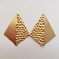 Brass Jewelry Pendants, Rhombus, original color Approx 1mm 