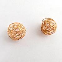 Brass Earring Drop Component, with Cubic Zirconia, hollow, original color, 12mm 