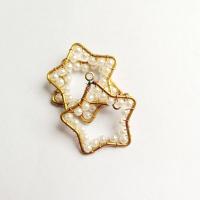 Brass Star Pendants, laiton, avec Plastique ABS perle, étoile, creux, couleur originale, 27mm Environ 1mm Vendu par sac