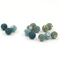 Strass Zinklegierung Perlen, rund, plattiert, mit Strass, keine, 8mm, Bohrung:ca. 2mm, 10PCs/Tasche, verkauft von Tasche