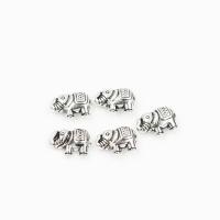 Zinc Alloy Animal Beads, Elephant, antique silver color plated Approx 2mm 