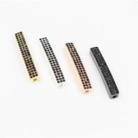 Zinc Alloy Spacer Bar, Rectangle, plated, with rhinestone Approx 2mm 