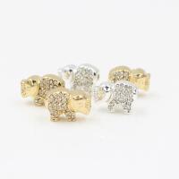 Zinc Alloy Animal Beads, Elephant, plated, micro pave cubic zirconia Approx 2mm 