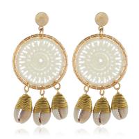 Zinc Alloy Drop Earring, with Shell, plated, Bohemian style & for woman 