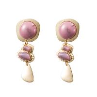 Resin Zinc Alloy Earring, with Resin, plated, folk style & for woman 