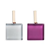 Zinc Alloy Asymmetric Earrings, with Acrylic, Square, plated, Korean style & for woman 