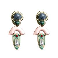 Resin Zinc Alloy Earring, with Resin, plated, vintage & for woman 